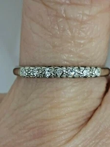 LADIES VINTAGE PETITE 7 ROSE CUT DIAMOND BAND SIZE 6.25 - Picture 1 of 5
