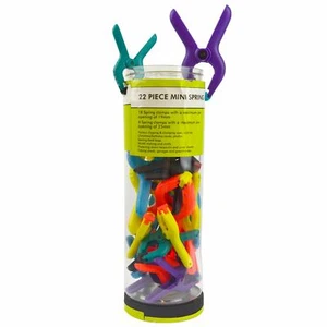 Juego de mini abrazaderas / mini empuñaduras de plástico con clip de parada de mercado 22 piezas 19 mm y 25 mm SIL289 - Imagen 1 de 2