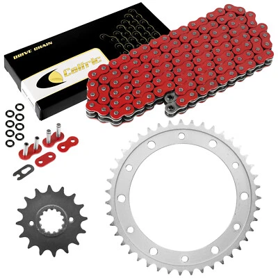 Kit de cadena de transmisión y piñón de junta tórica roja para Honda VFR800 Fi Interceptor 800 02-13 Foto 1 de 4