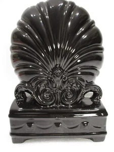 Vintage Black Seashell Shell Clam TV Light Lamp Works 10" h x 7" x 3.5" - Picture 1 of 10