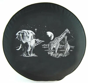 SpareCover Brawny Series - 35" Safari Scene Tire Cover MADE IN USA - Picture 1 of 6