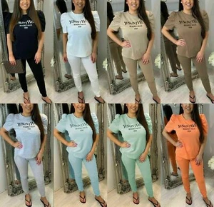 Ladies Women Ye Saint West Print Puff Sleeve Top Bottom Loungewear Tracksuit Set - Picture 1 of 16