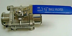 SS 304 Manual 1 1/2" KF 40 Ball Valve (HF) - Picture 1 of 6
