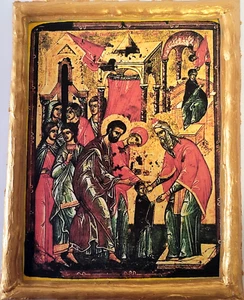 Presentation of Virgin Mary Eisodia St Anne & St Joachim Eastern Orthodox Icon - Picture 1 of 6