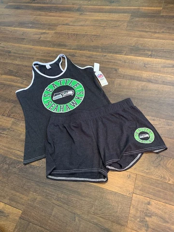 NFL WOMEN'S SEATTLE SEAHAWKS, pajama set, black, LARGE, New w/tags Cover