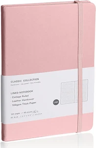 Pink Hardcover Lined Journal Notebook - 160 Pages, 5.7X8 In, 100Gsm - Picture 1 of 12