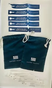 2 US Airways Envoy Business Class Amenity Kit Dustbag + 11 Luggage Name Tag - Picture 1 of 5