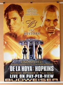 OSCAR DE LA HOYA vs. BERNARD HOPKINS: Original Budweiser Boxposter 30D - Bild 1 von 12