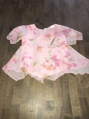 Blusa Cachcach Rosa Floral Chifón Manga Corta Niño Niña Talla 24 Meses Foto 1 de 2