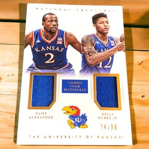 2015 National Treasures #12 Cliff Alexander & Kelly Oubre Jr. Kansas Basketball 