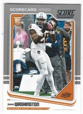 JAMES WASHINGTON 2018 SCORE SCORECARD RC STEELERS OKLAHOMA STATE COWBOYS S4