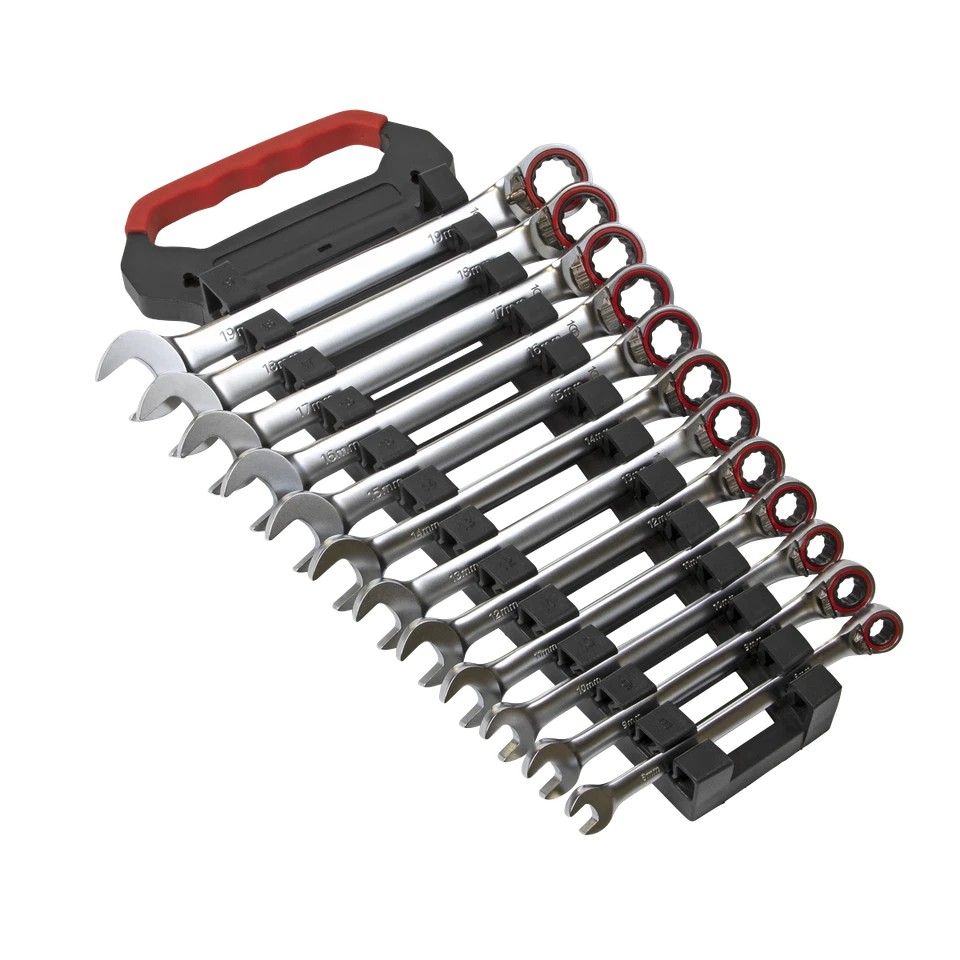 Cricchetto Reversibile Set Chiavi Combinate 12pc Metrico Platino Serie - Sealey - Immagine 1 di 1