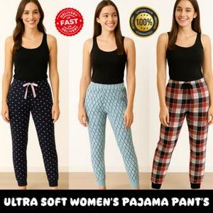 Women's Pajama Pants Cotton Loungewear Pants Sleepwear Lightweight On Sale - Picture 1 of 21