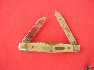 CASE XX GS2042 2 BLADE COSMETIC SECOND GOLD GLITTER HANDLE 1989 KNIFE - Picture 1 of 6