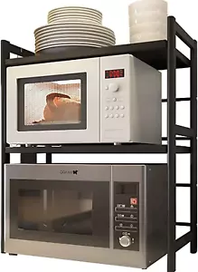 Mikrowellenhalter Küchenregal Ausziehbarer Mikrowellenregal Ablage 2 Etagen Neu - Bild 1 von 13