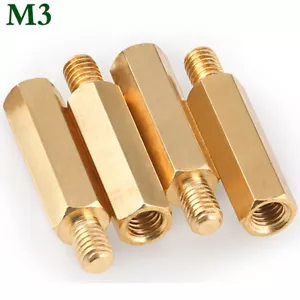 M3 Male-Female Brass Standoff Spacer Threaded Pillar Hex Column Support Screws - Picture 1 of 13