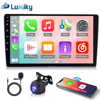 LUMIKY Autoradio 10.1 Pollici Android Doppio 2DIN con Navigatore GPS Bluetooth USB WiFi 16GB +Cam
