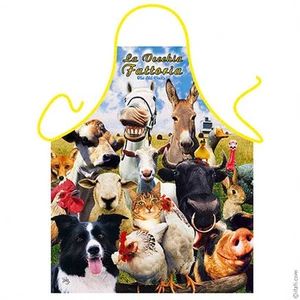 The Old Farm unisex kitchen apron farm animals country barn pets Polyester ITATI - Picture 1 of 2