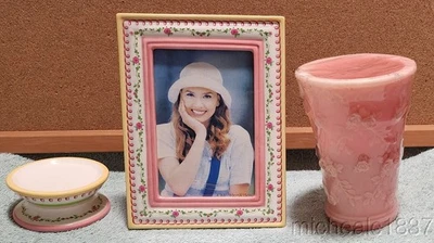 Rare Vintage Laura Ashley FTD Mother's Day Gift Ceramic Picture Frame & Candle - Image 1 of 4