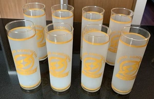 Set Of 8 VTG Southern States 7” Frosted Glasses 50 Years 1923-1973 Agriculture - Picture 1 of 8