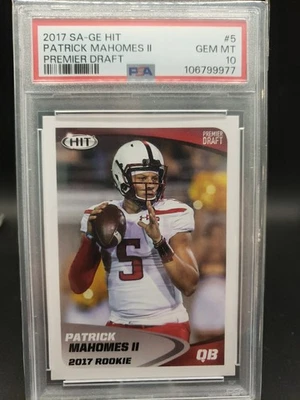 2017 Sa-ge Hit Patrick Mahomes Premier Draft #5 Psa10 - Image 1 of 2