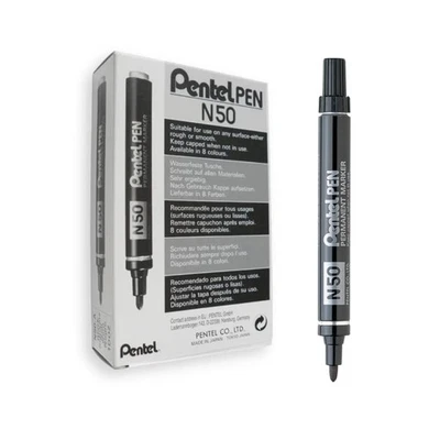 Pentel N50 Permanent Marker Bullet Tip 1.5-2mm Line Black Ref N50-A  Black Singl - Image 1 of 4