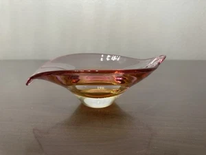 Waterford Evolution "Tickled Pink" Kristallschale Amber Yellow & Pink - Bild 1 von 8