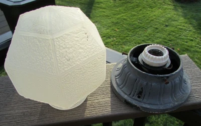 Antiguo accesorio de luz industrial Lincoln (¿años 30-50?) #10613: Ex. Forma - No probada Foto 1 de 4