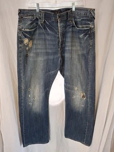 ED HARDY BY CHRISTIAN AUDIGIER JEANS DESGASTADOS CON BOTONES PARA HOMBRE TALLA 36 X 32 - Imagen 1 de 11