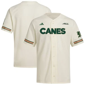 Adidas Miami Hurricanes 2025 Baseball Trikot Herren S Neu mit Etikett $ 100 JD0739 goldener Rand - Bild 1 von 13