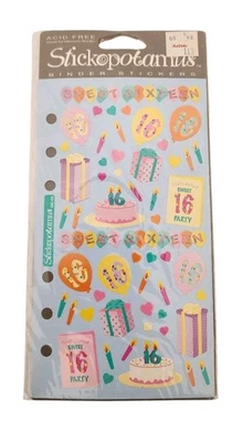 RARE Stickopotamus Sweet 16 Years Sixteenth Birthday Present Cake Balloons Party - Image 1 of 2