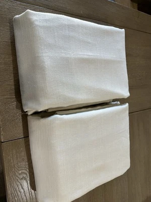 Pottery Barn EMERY Drape 50x84 white Ivory 2 panels blackout - Image 1 of 3