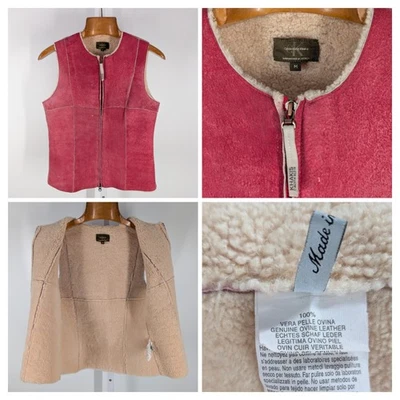 RARO De Colección Años 90 Y2K Colección Calvin Klein Chicle Rosa Piel de Oveja Italia Foto 1 de 4