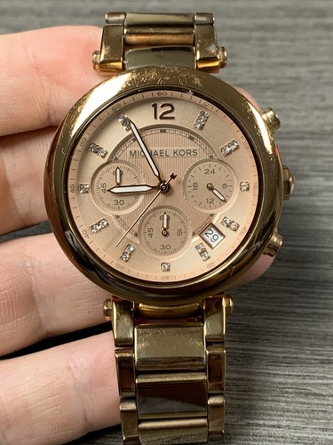 Orologio Michael Kors MK5277 Parker Quadrante Oro Rosa Cronografo Data Donna Quarzo