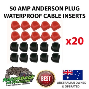 50A Anderson Plug Waterproof Cable Inserts Covers 20xPack Seals Caps 4x4 4WD - Picture 1 of 4