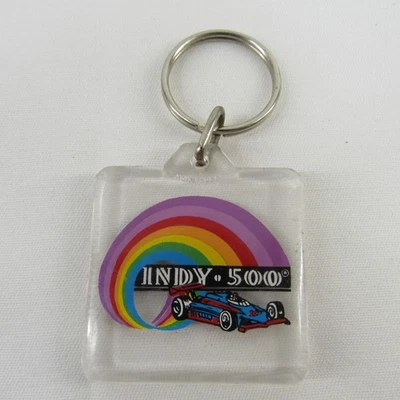 Indy 500 Keychain Acrylic Vintage 1980's IMS Indianapolis Motor Speedway - Image 1 of 4