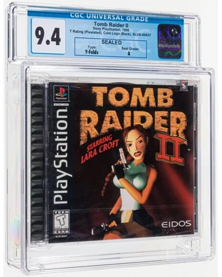 CGC 9.4 Tomb Raider II 2 Black-Label PlayStation 1, PS1 1998 NEW SEALED! - Image 1 of 2