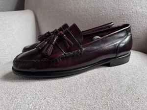GH Bass & Co. Vintage "Jeffery" Tassel Burgundy Leather Loafer Men Size 10M EUC - Picture 1 of 6
