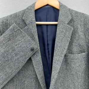 VTG Harris Tweed Herringbone Blazer Baron Piccadilly England Scottish Wool 42L - Picture 1 of 13