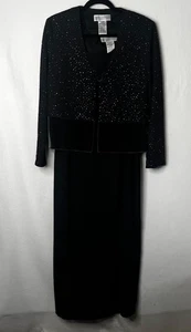 Jessica Howard dunkelblau 2-teiliges Set ärmelloses Kleid Gr.10 mit glitzernder Jacke Gr.8 - Bild 1 von 17