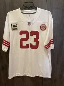 Custom NWT San Francisco 49ers Christian McCaffrey #23 Captain Stitched 2XL - Picture 1 of 9