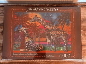 New in Box JaCaRou 1000 Piece Puzzle "Rainbow Giraffes" by Anie Maltais - Picture 1 of 6
