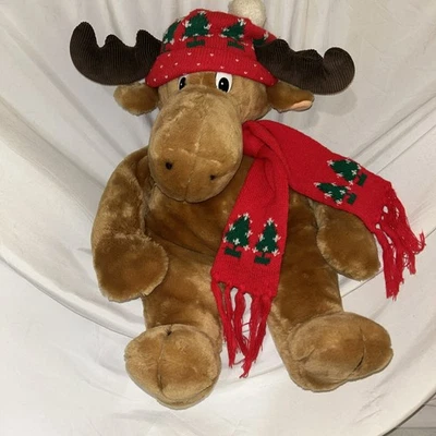 Vintage 1986 Commonwealth CHRISTMAS Mooseltoe Moose Holiday Stuffed Animal Plush - Image 1 of 4