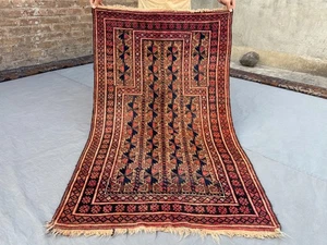 3x4'10 Afghan Antique Hand Knotted Tribal Wool Rug Vintage Nomadic Accent Carpet - Picture 1 of 11
