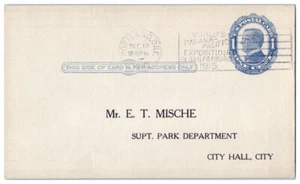 Postkarte Panama Pacific Expo Mitarbeiterstunden 1912 Rathaus William McKinley - Bild 1 von 5