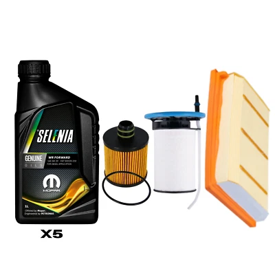 KIT TAGLIANDO FIAT TIPO 1.6 MULTIJET 120CV 2015> + 5 LITRI OLIO SELENIA WR 0W-30 - Image 1 of 4