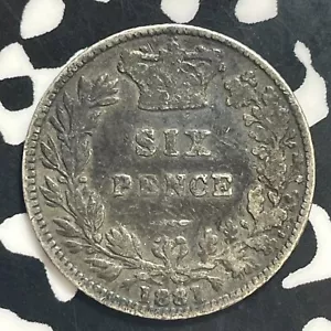 1881 Great Britain 6 Pence Sixpence Lot#T1846 Silver! - Picture 1 of 2