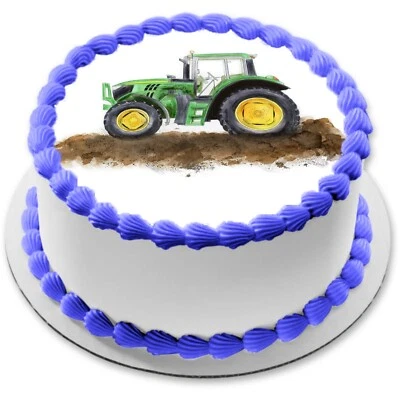 Traktor Traktor Tortenaufleger Muffin Bild Party Deko Geburtstag Geschenk essbar - Bild 1 von 4