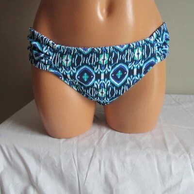 Tommy Bahama Island Cays Ikat Rev Shirred Hipster Swim Bottom Beaming Blue M NWT - Image 1 of 4