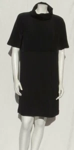 COS Collection of Style Black Cotton Jersey Knit Silk Cowl Shift Dress US XS S - Picture 1 of 5
